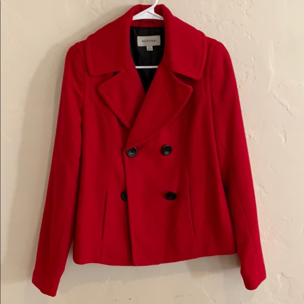 Merona red pea coat. Only worn a few times!